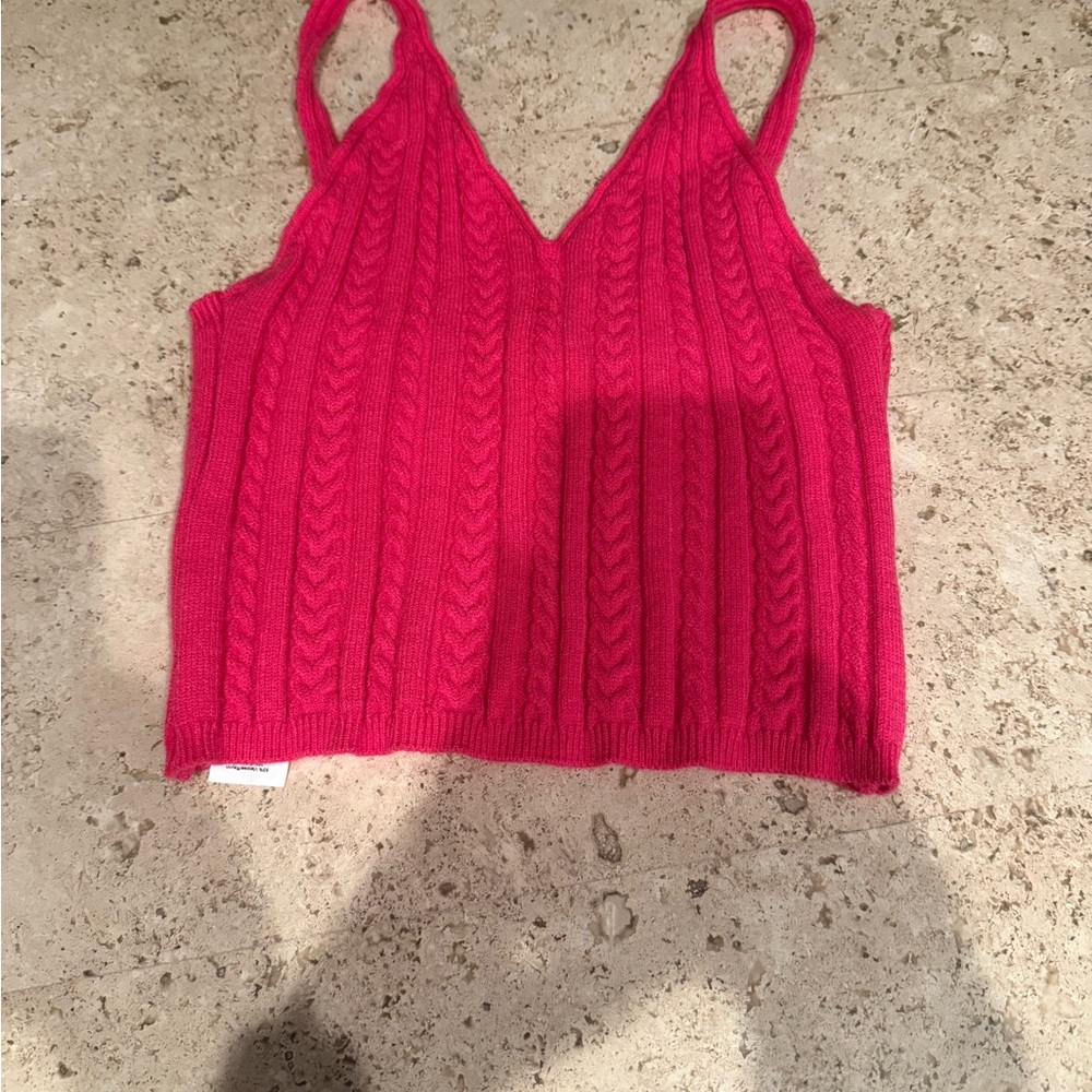 Women's Pink Cable Knit Top